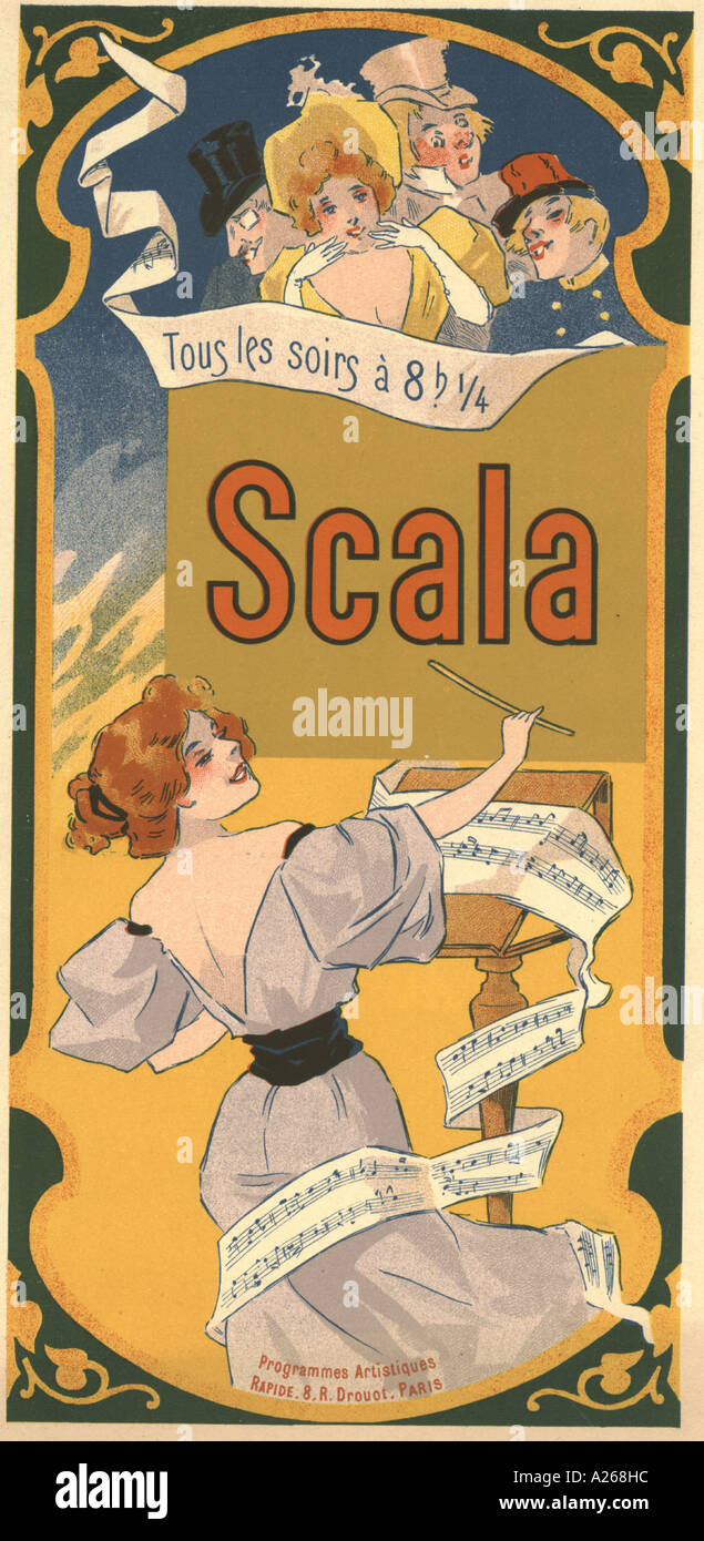 Poster concerto per Scala, Parigi circa 1897 Foto Stock
