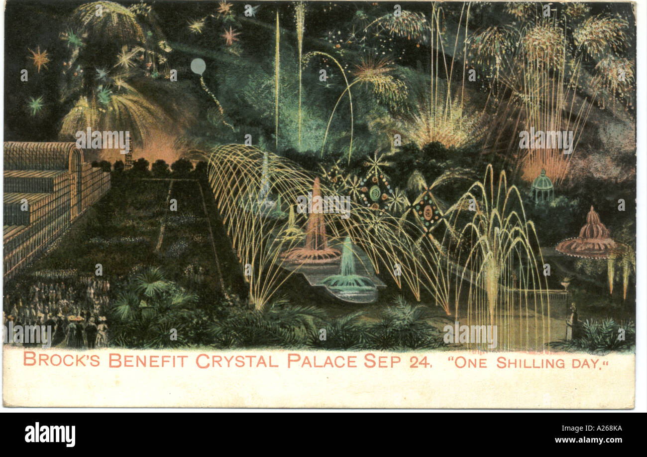 C. T. Brock beneficiano i fuochi d'artificio Crystal Palace 24 Settembre circa 1905 Foto Stock