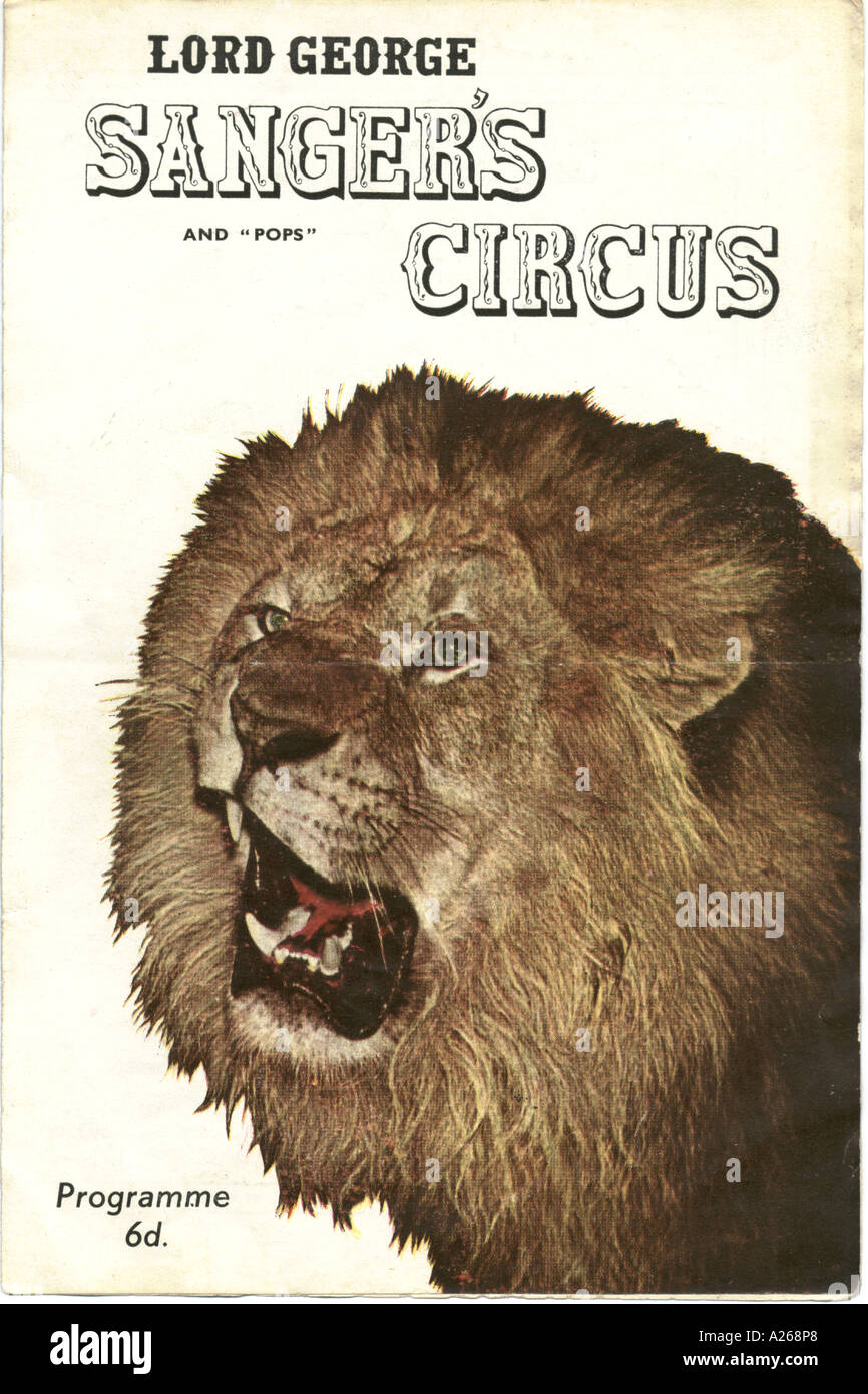 Lord George Sanger Circus del programma 1959. Foto Stock