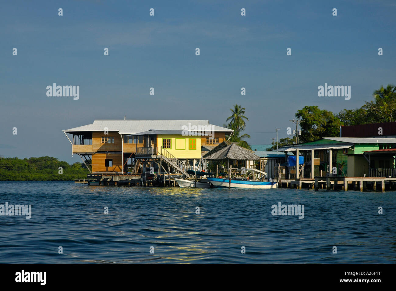 Bocas città, Bocas del Toro arcipelago, Panama, America Centrale Foto Stock