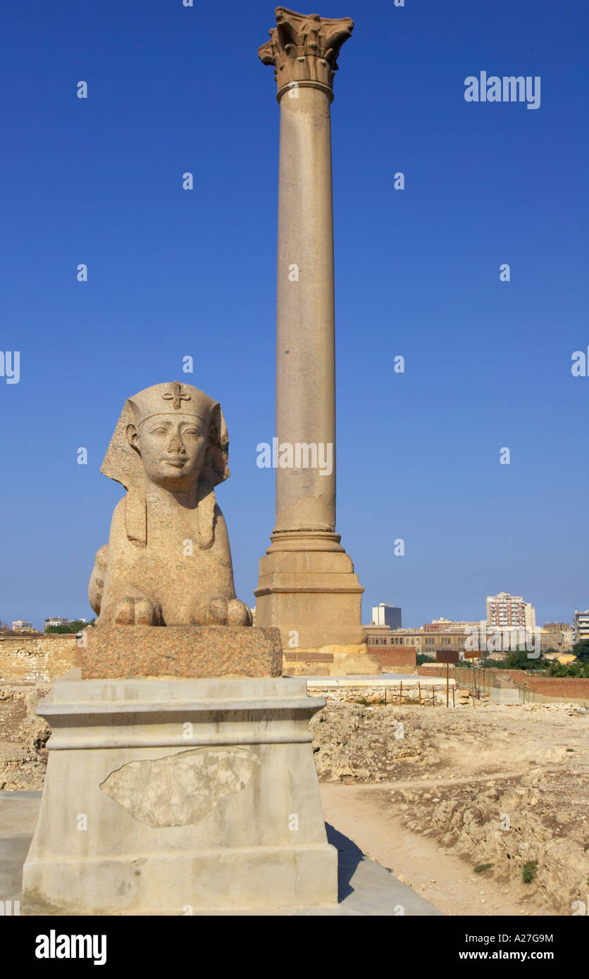 Pompei colonna montante Alessandria d Egitto Foto Stock