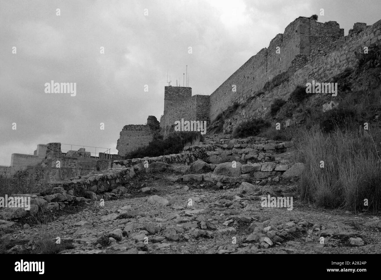 Sagunto Castle & acropoli Camp de Morvedre Comunitat Comunidad Valenciana España Spagna spagnolo Iberia Penisola Iberica Europa Foto Stock