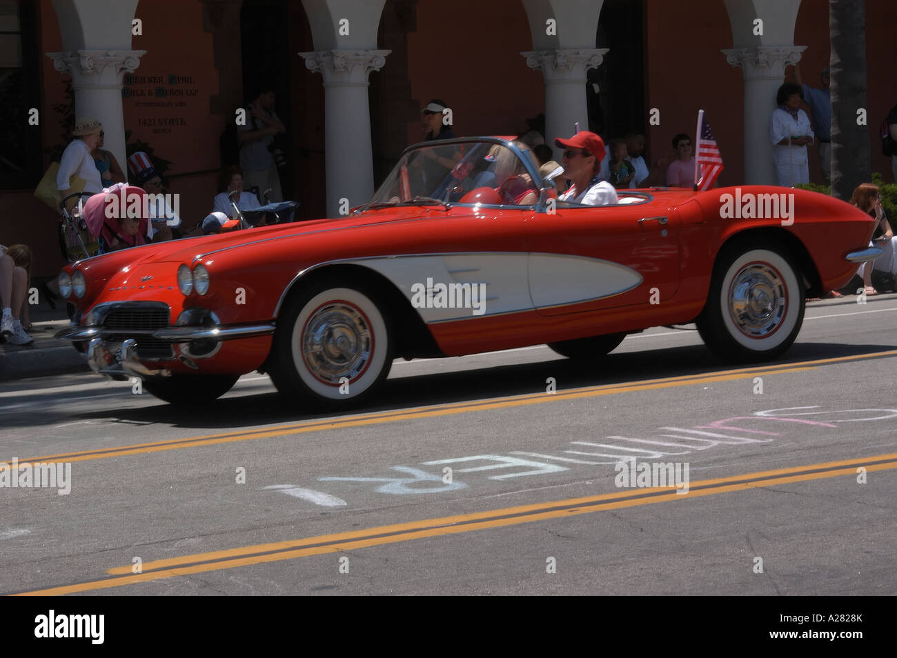 Rosso classico Corvette Foto Stock