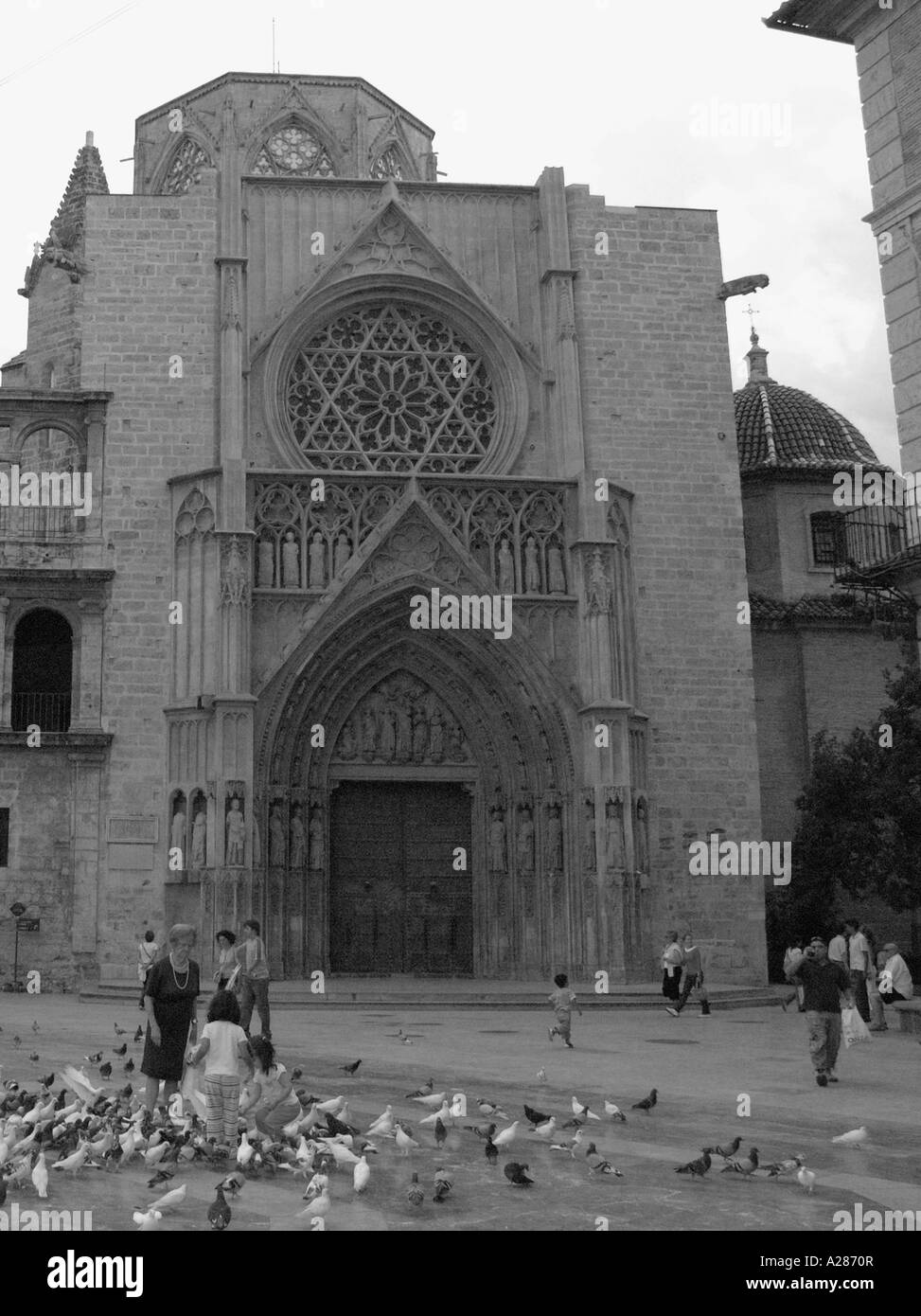 Plaza de la Virgen vergine square Valencia Comunitat Comunidad Valenciana Costa del Azahar España Spagna spagnolo Iberia Europa Foto Stock