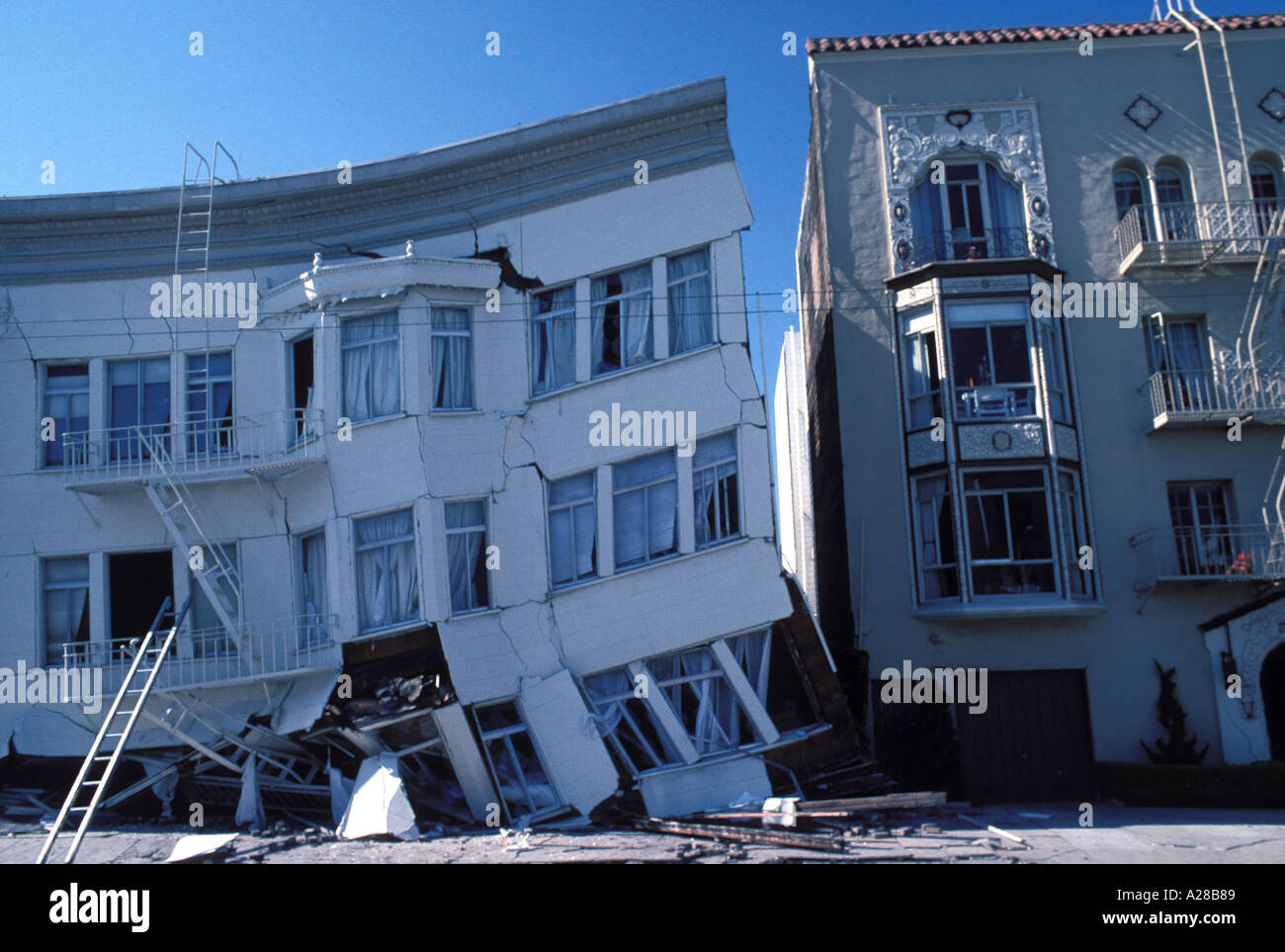 Terremoto San Francisco 1989 Foto Stock