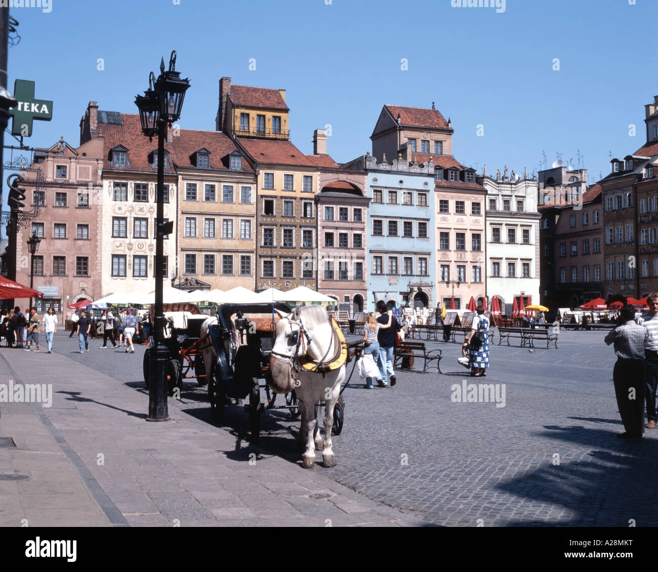 Piazza del mercato, la Città Vecchia di Varsavia (Warszawa), Masovia Provincia, della Repubblica di Polonia Foto Stock