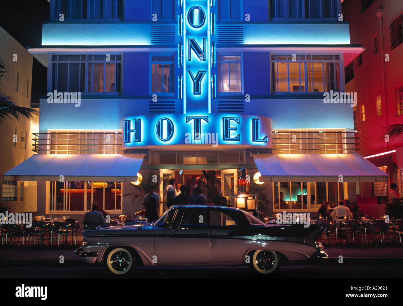 Ocean Drive, Miami Beach, Florida, Stati Uniti d'America Foto Stock
