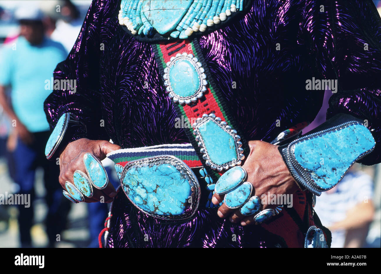 Usa finestra di Arizona Rock Festival Zuni turchesi S Grandadam Foto Stock