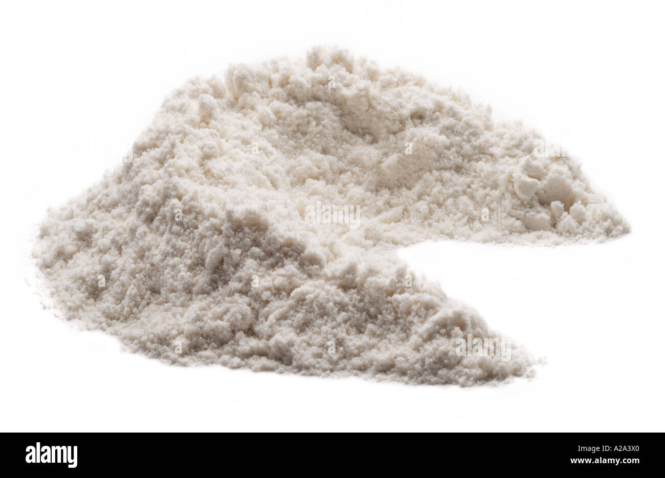 Farina mound mucchio pila piena di granella di riempimento round mulino di polvere macinata fine sollevamento automatico Foto Stock