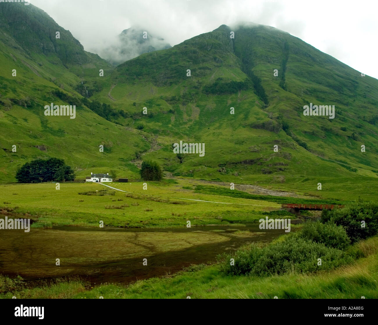 Verde Paesaggio - Bidean nam Bian in Glen Coe Foto Stock