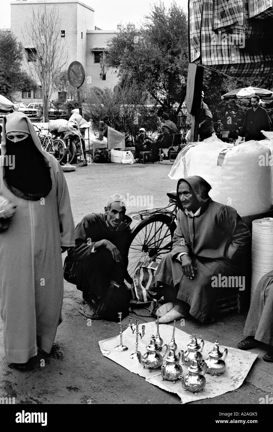 Strada della medina di Marrakech marocco Foto Stock