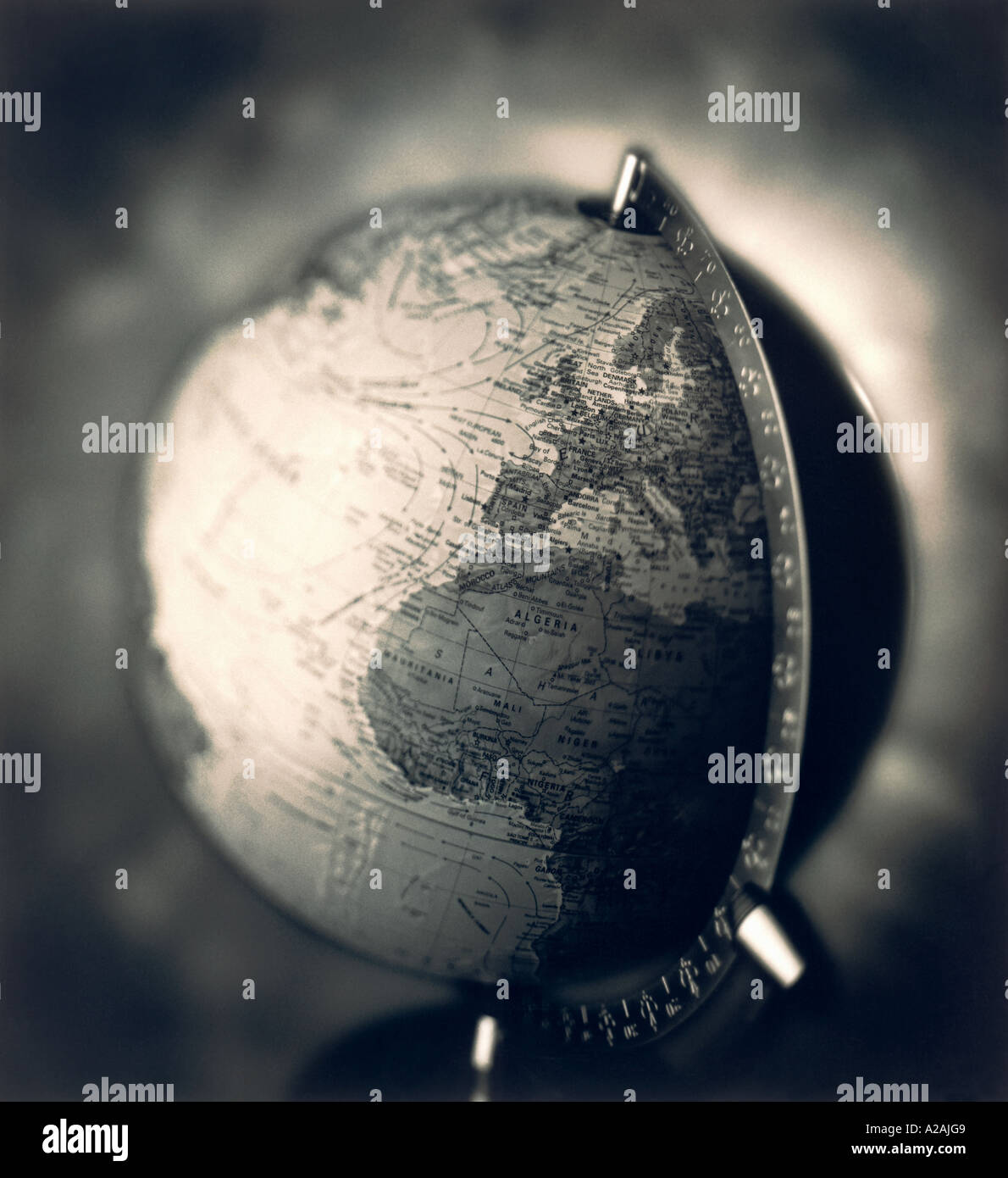 Globo mostra Europa africa oceano atlantico Foto Stock