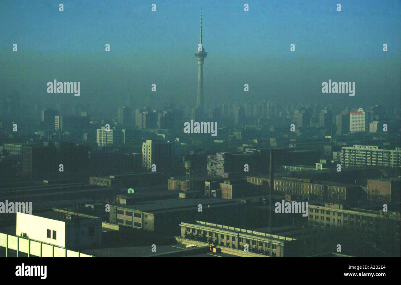 Inverno di smog cinese di Pechino Foto Stock