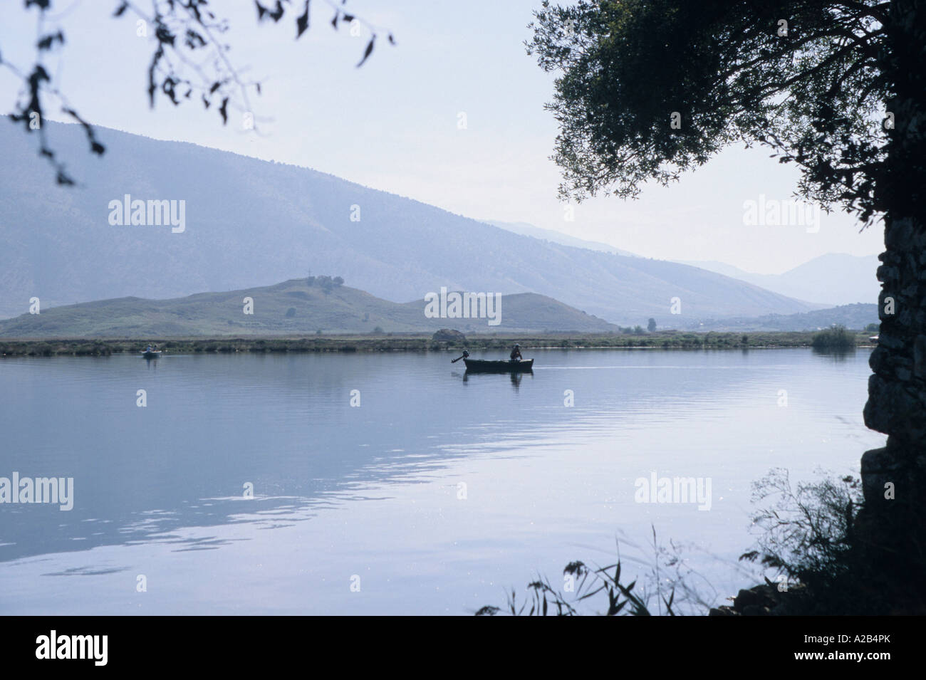 La pesca vicino a Butrinto sud Albania Foto Stock