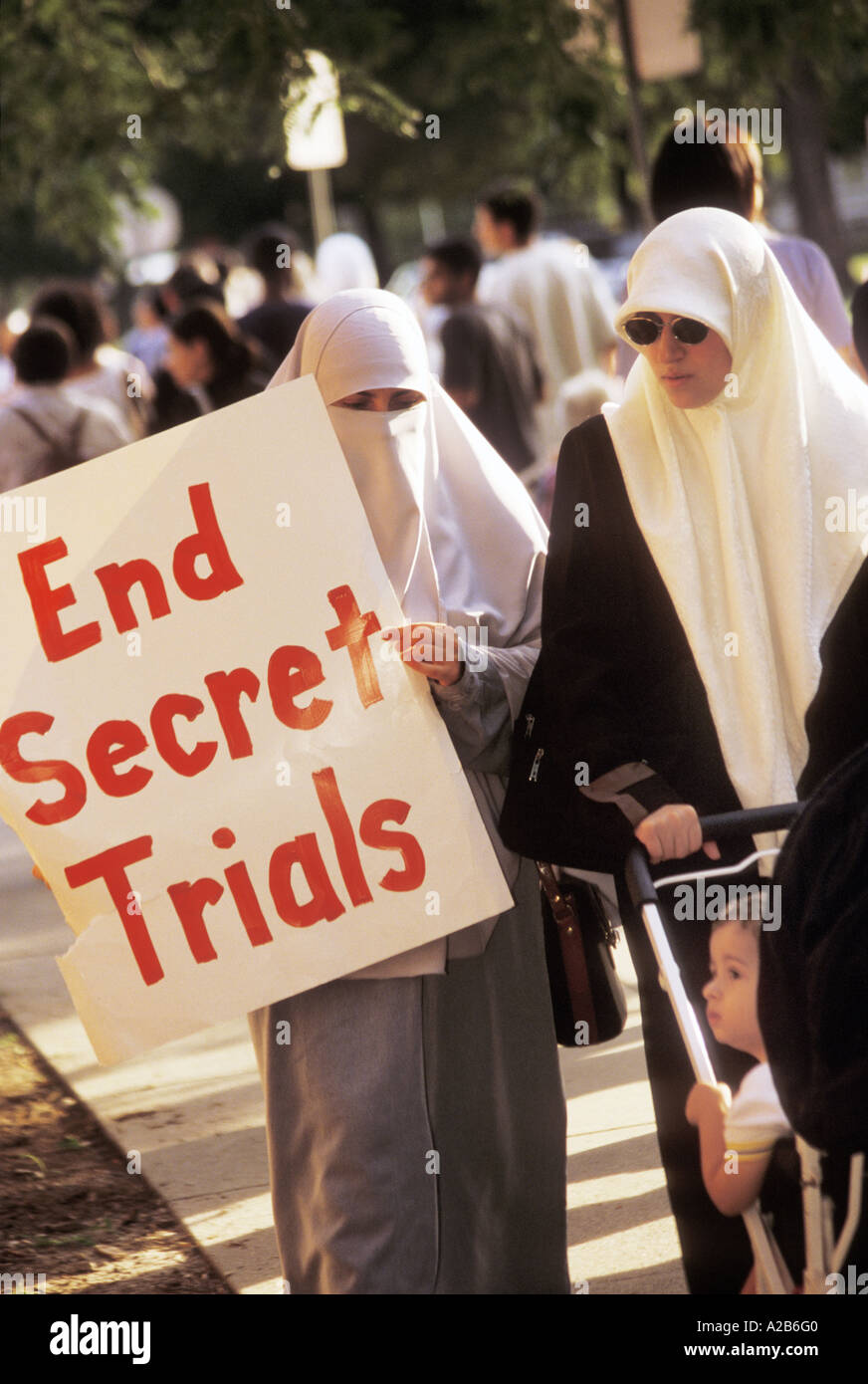La protesta contro la deportazione dei musulmani ecclesiastico Foto Stock