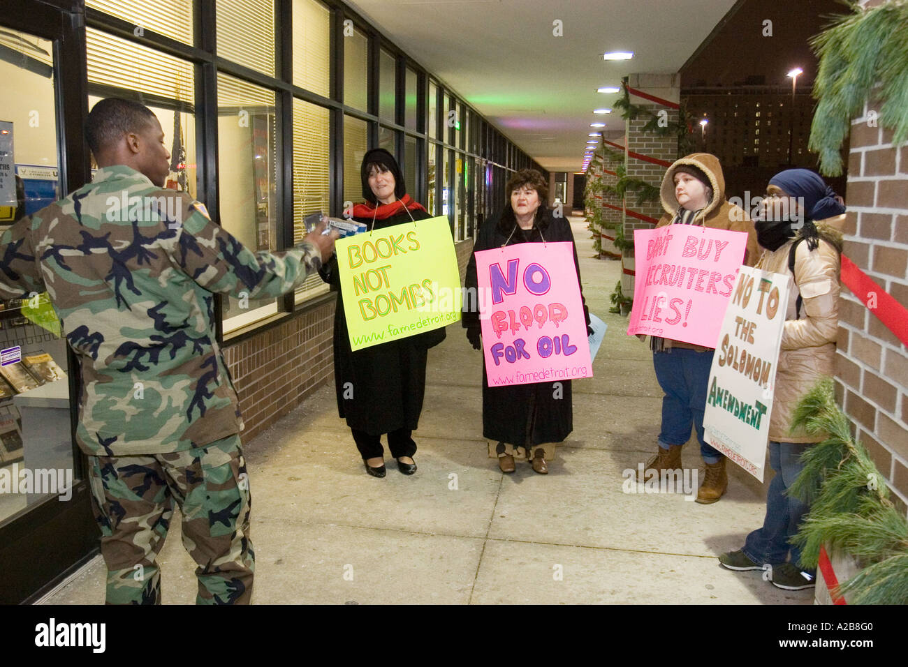 Reclutamento Anti-Military Foto Stock