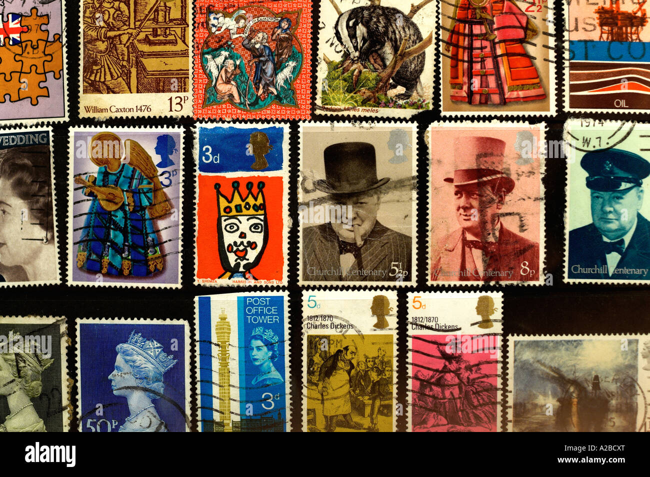 British UK Francobolli degli anni settanta Foto Stock
