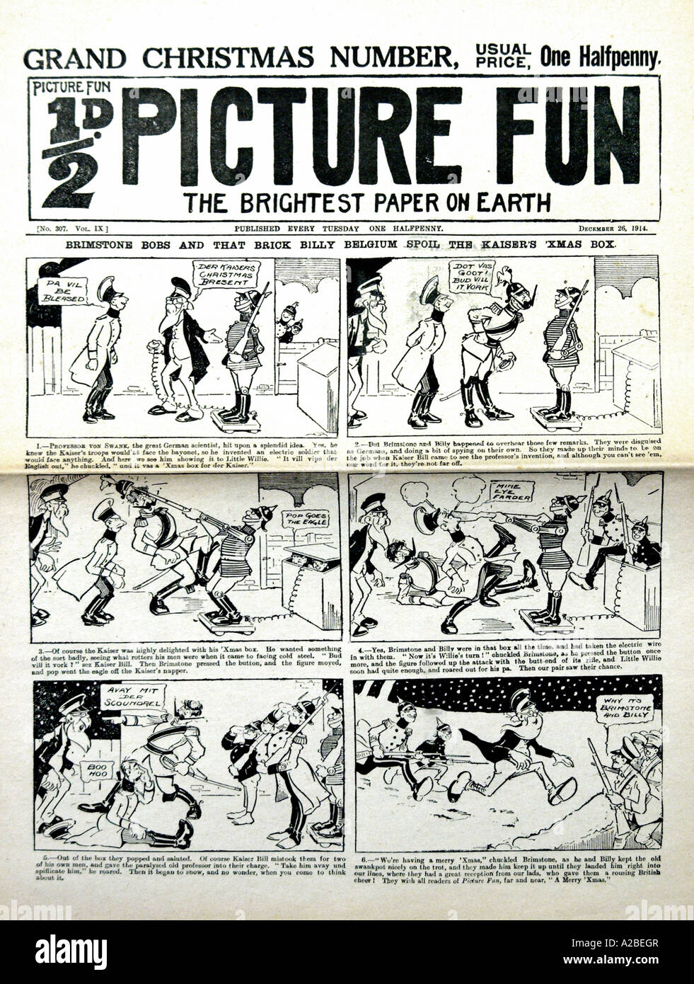 Foto divertente fumetto 1914 solo uso editoriale Foto Stock