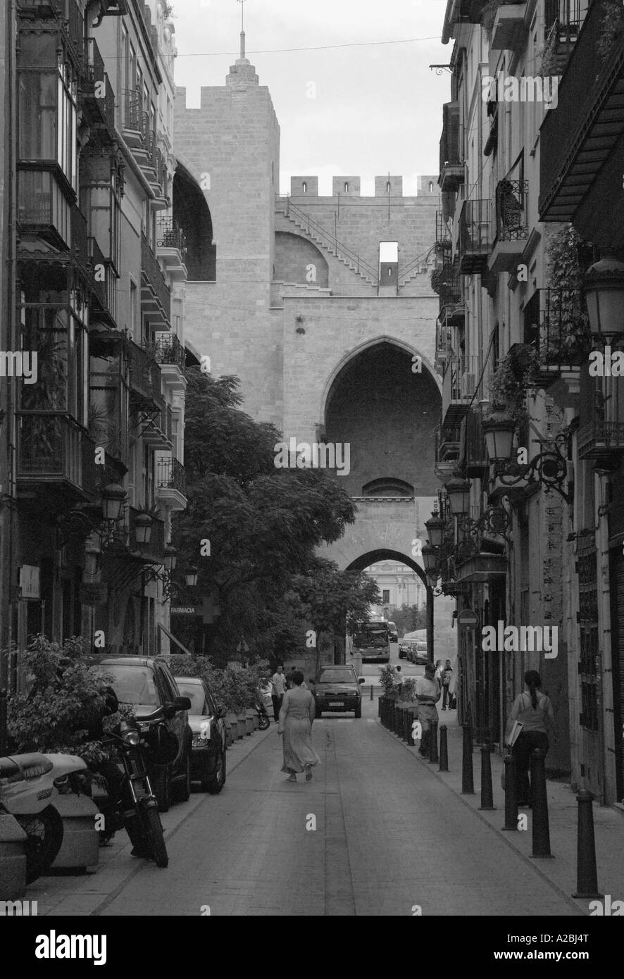 Torres de Serranos Quart Valencia Comunitat Comunidad Valenciana Costa del Azahar España Spagna Penisola Iberica Europa Foto Stock