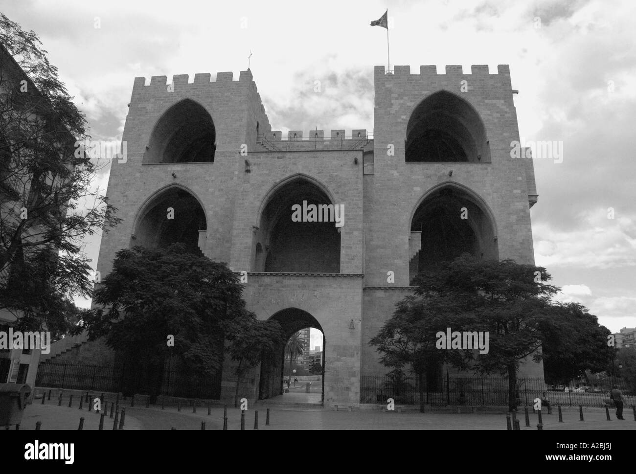 Torres de Serranos Quart Valencia Comunitat Comunidad Valenciana Costa del Azahar España Spagna Penisola Iberica Europa Foto Stock