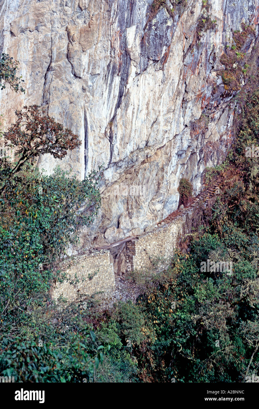 Ponte Inca di Machu Picchu in Perù Foto Stock