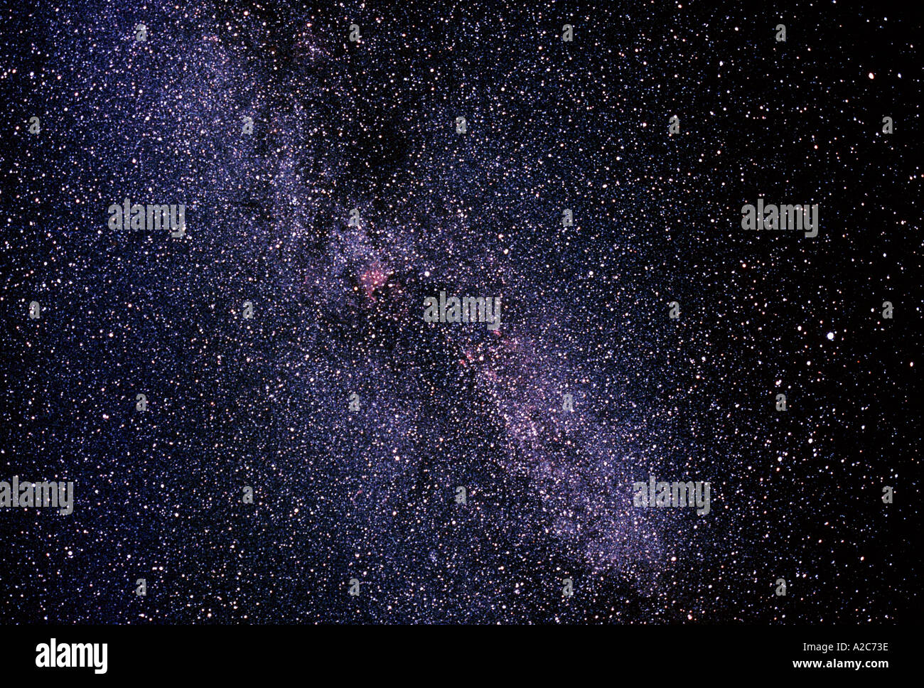 Starscape che mostra la Via Lattea con Cygnus e Lyra Foto Stock