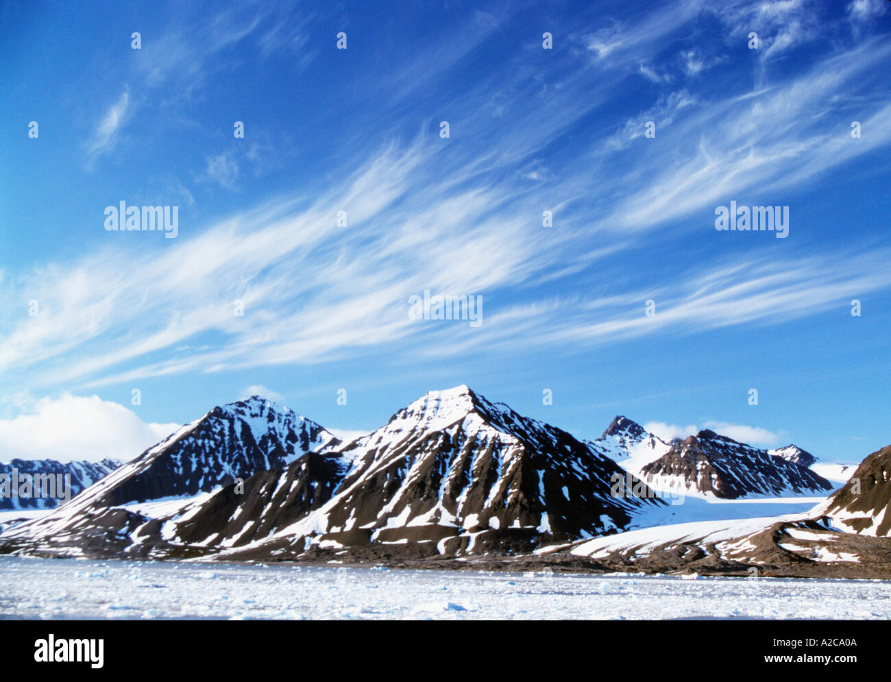 Paesaggio artico Svalbard Norvegia Foto Stock