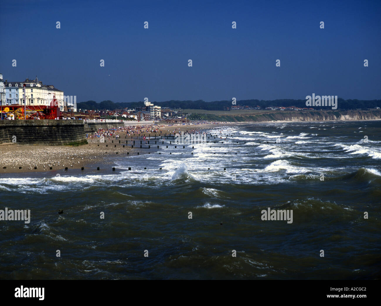 Bridlington North Bay dal porto guardando a Nord Yorkshire Inghilterra Foto Stock