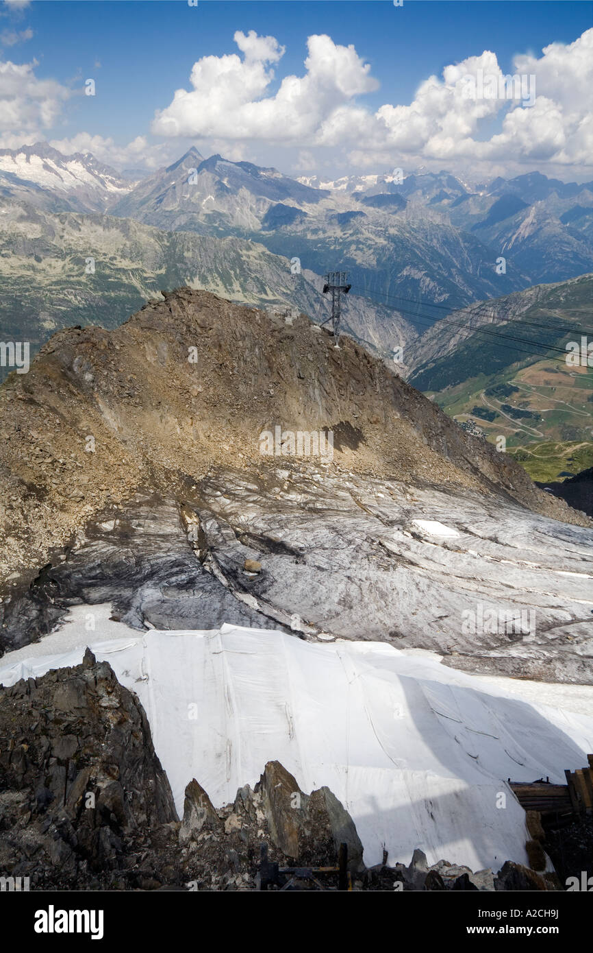 Il ghiacciaio di copertura per rallentare gli effetti dei cambiamenti climatici Foto Stock