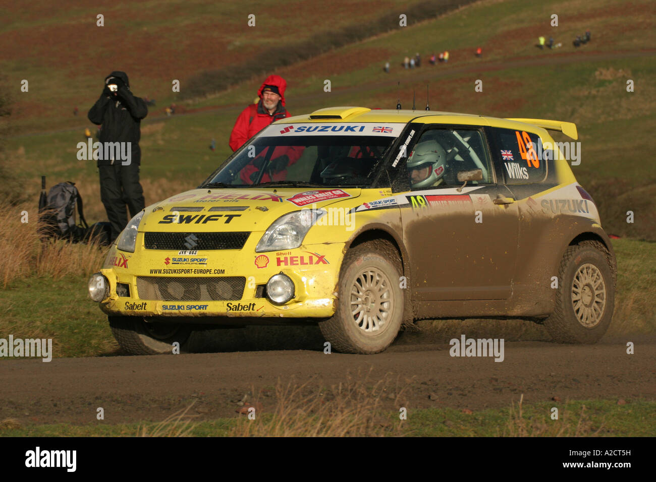 Guy Wilks al Rally del Galles GB nel dicembre 2006, racing nel JWRC Foto Stock