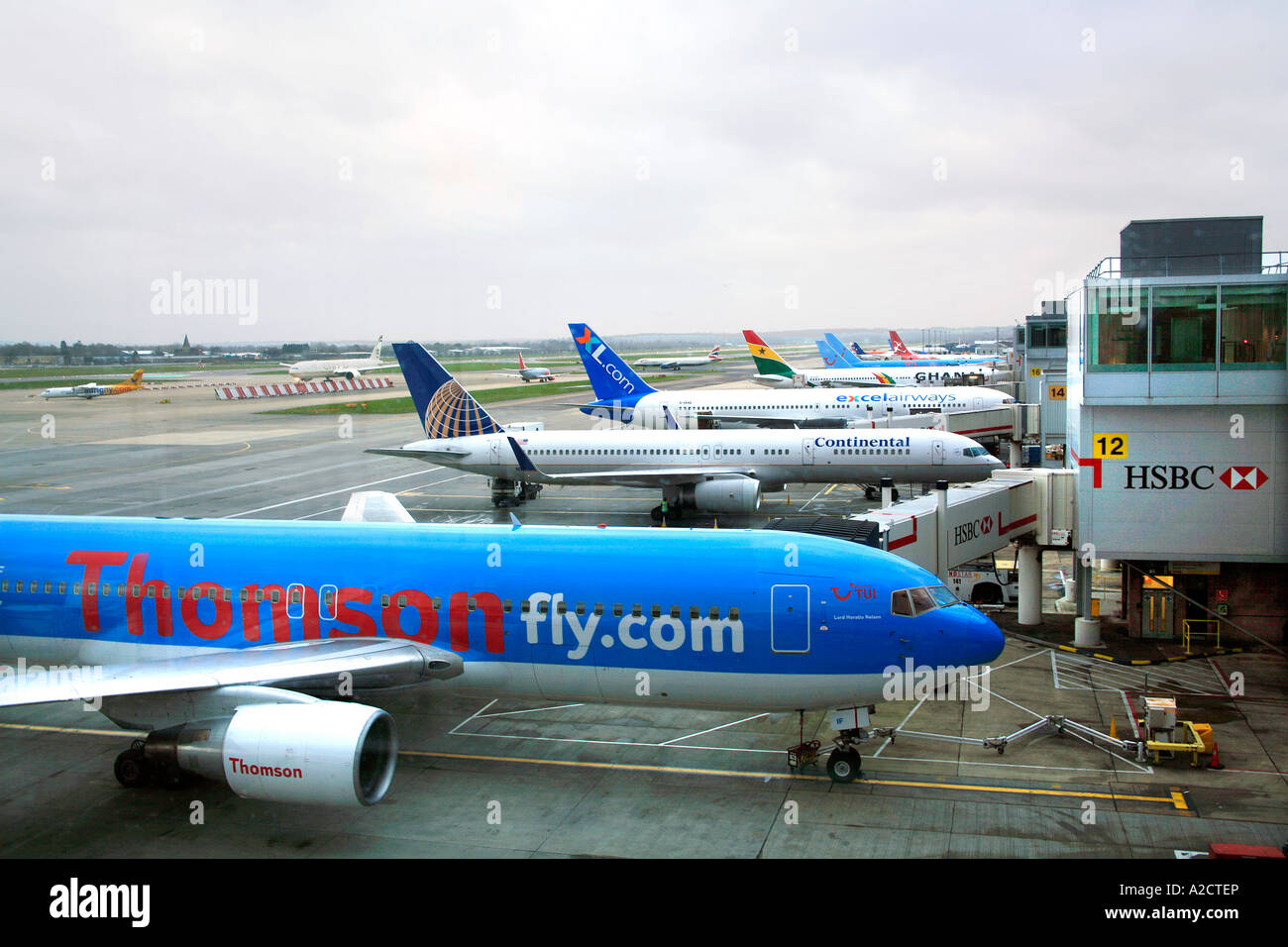 In aereo L' Aeroporto di Gatwick a Londra REGNO UNITO Foto Stock