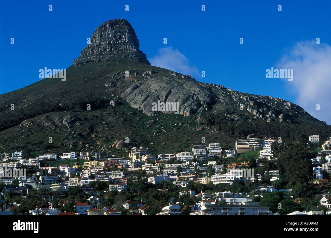 Città del Capo sui pendii della Table Mountain in Sud Africa Foto Stock