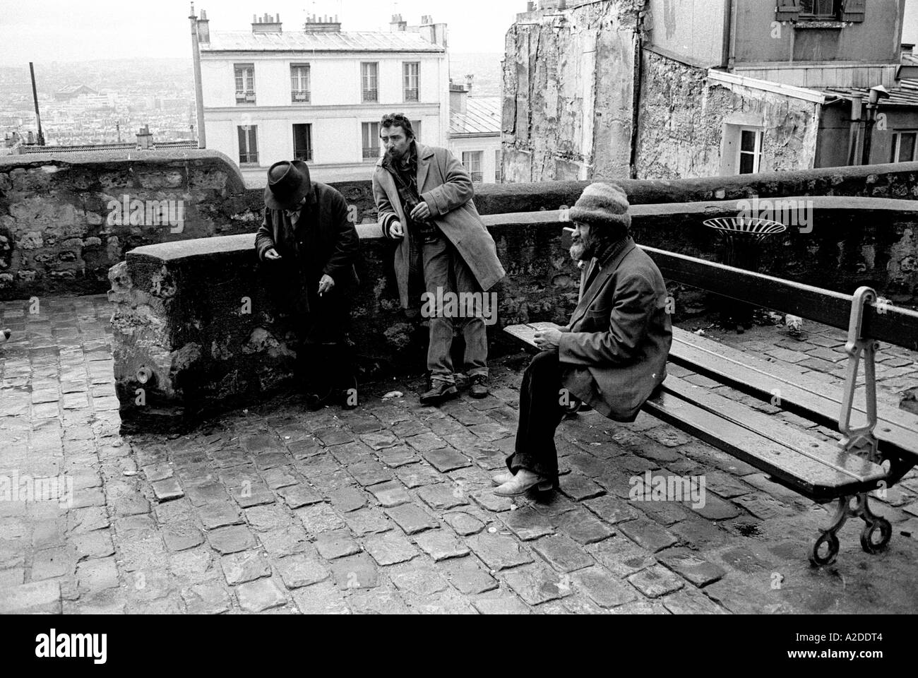 Clochards a Parigi 1981 Foto Stock