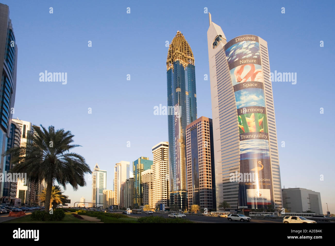 Dubai Sheikh Zayed Road grattacielo skyline Foto Stock