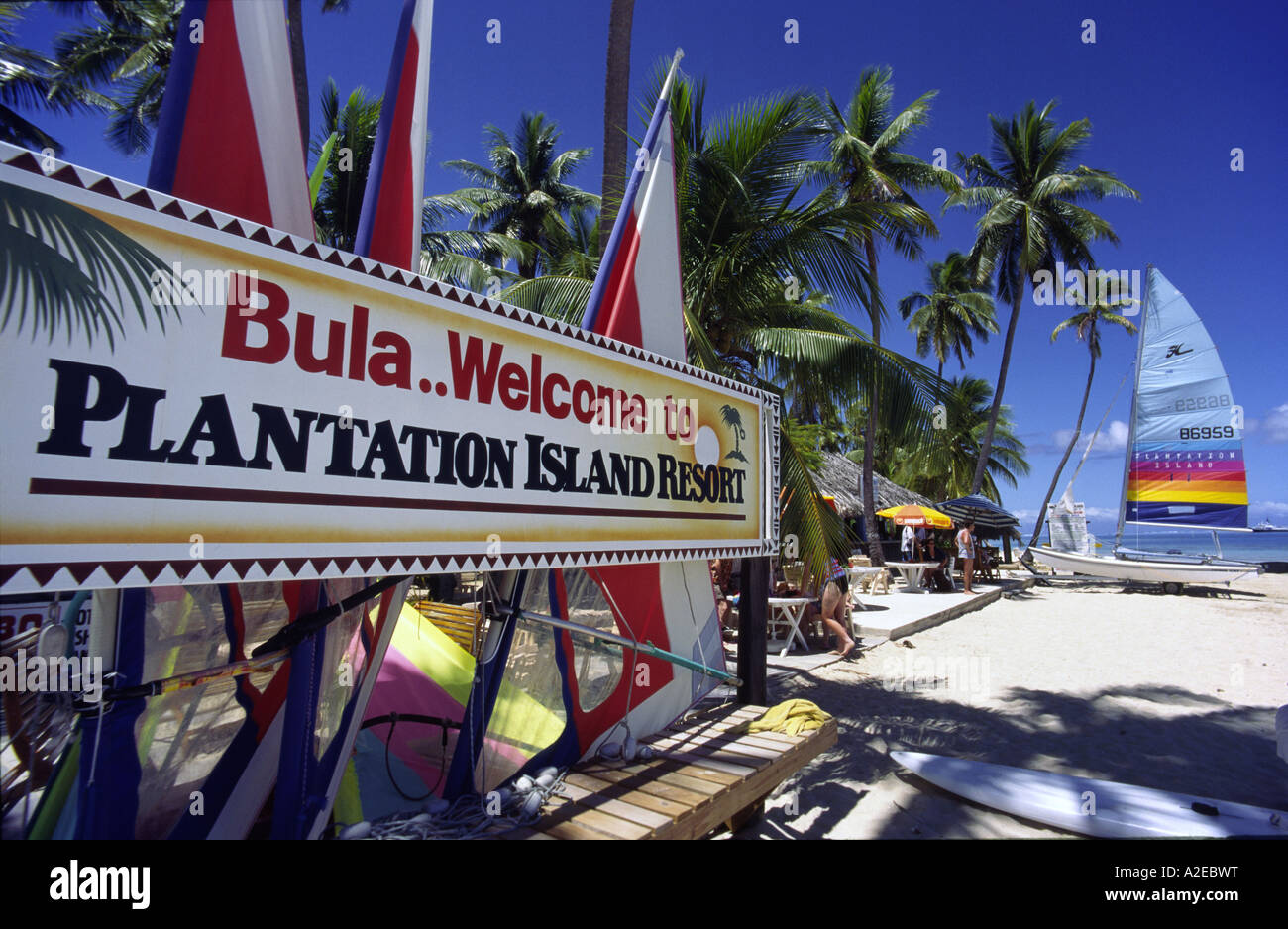 Isole Fiji Sud Pacifico Plantation Island Resort beach Foto Stock