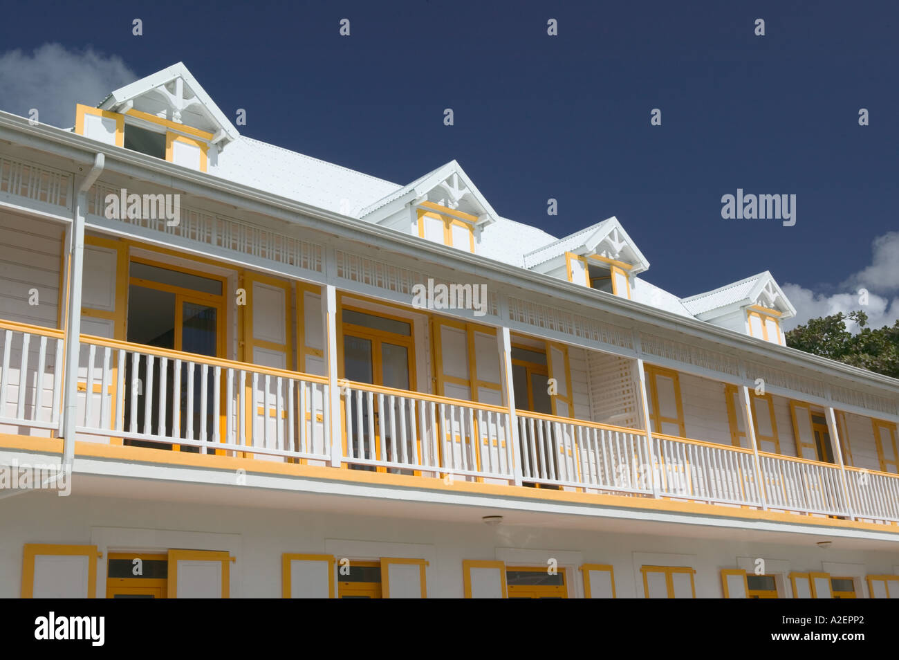 French West Indies, Guadalupa, Marie Galante, Isola, GRAND, BOURG: architettura coloniale Foto Stock
