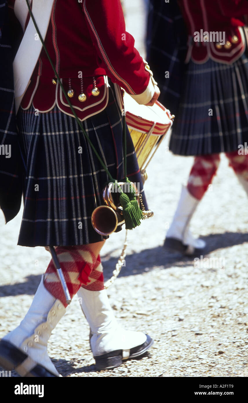 Canada, Nova Scotia, Halifax. Halifax Citadel. Cambio della Guardia. Chiudere, fino di guardie che indossano kilts tradizionali. Foto Stock