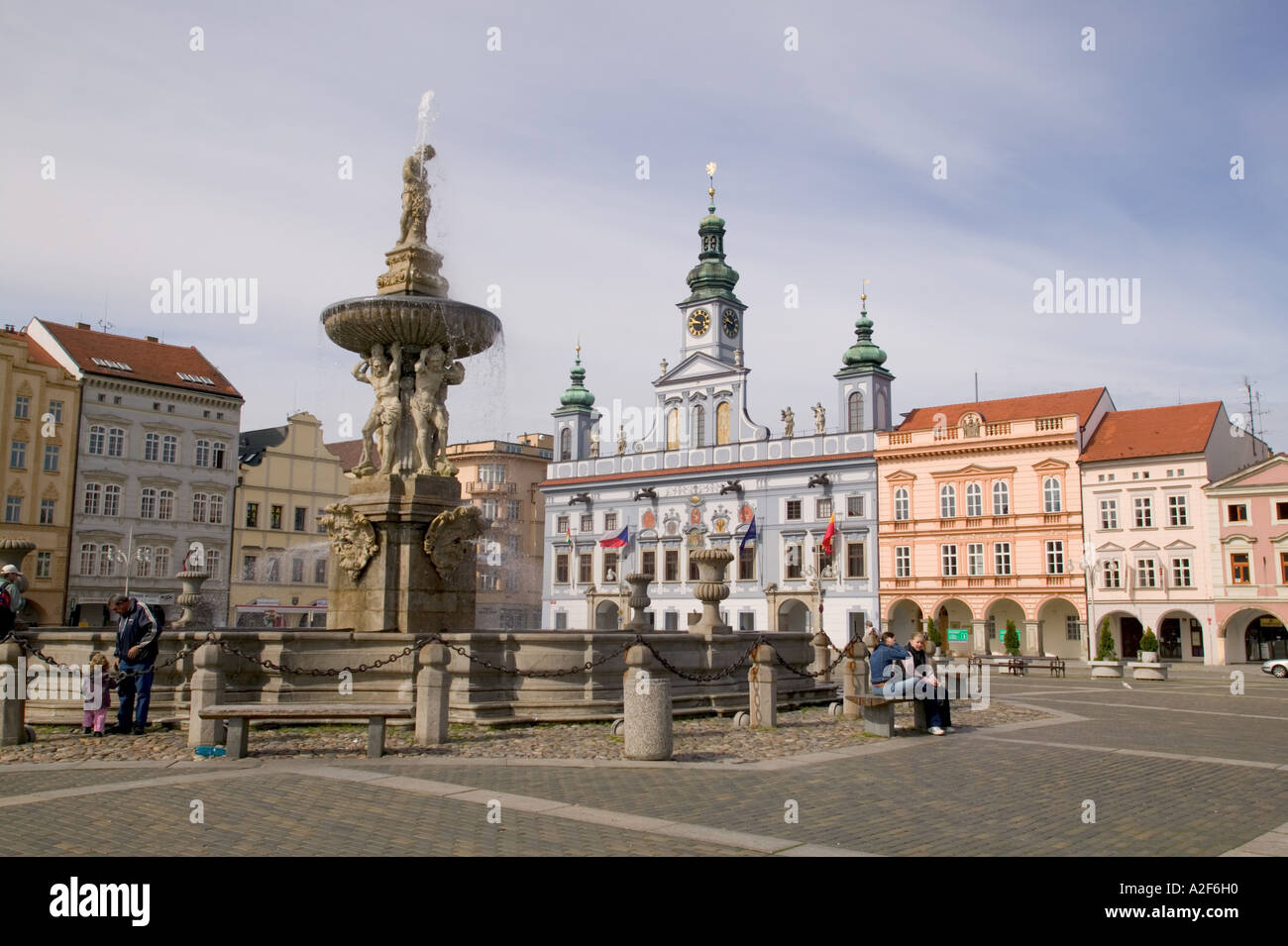 Premysl Otakar II Square, Repubblica Ceca, Ceske Budejovice Foto Stock