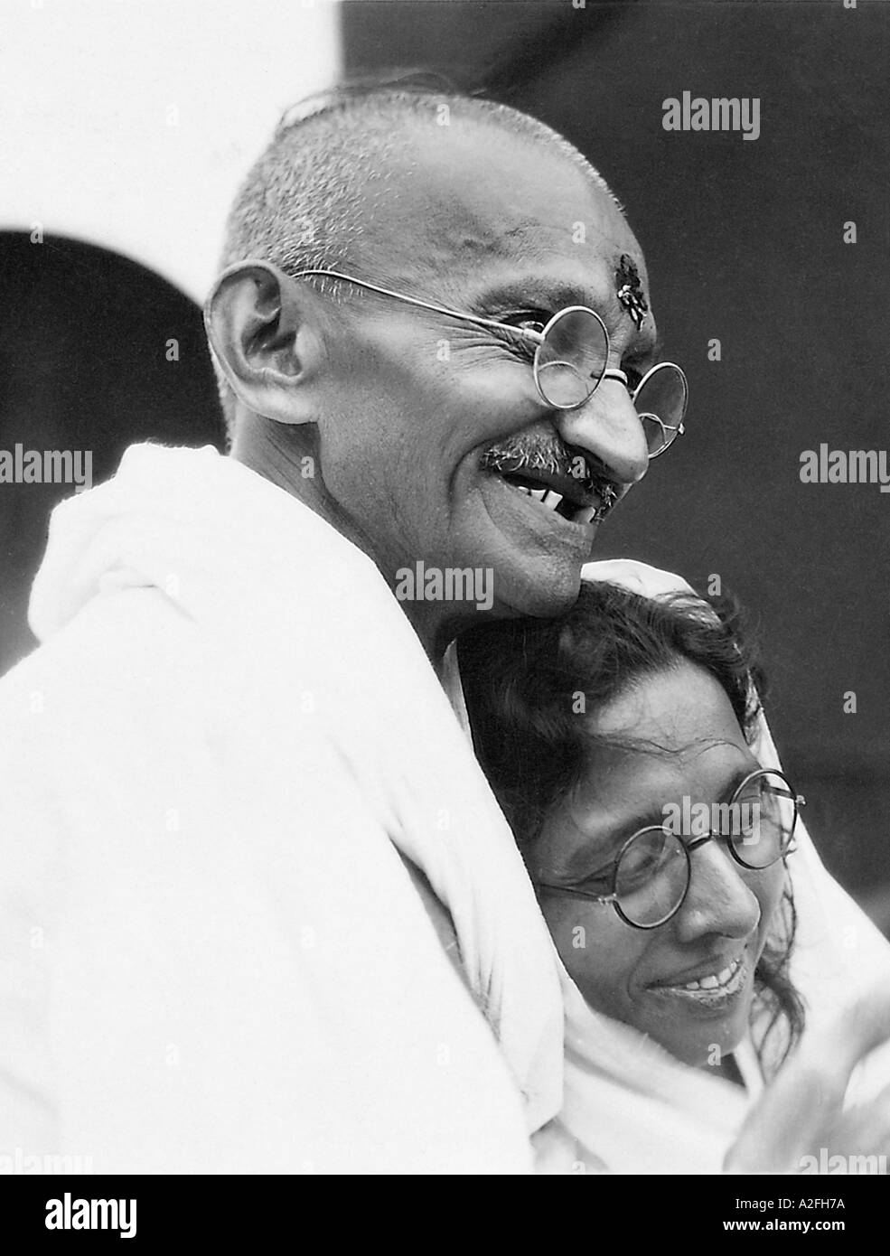 Mahatma Gandhi il giorno della partenza per la seconda Conferenza Tavola Rotonda a Londra da Bombay, India, 29 agosto 1931, vecchia foto anni '1900 Foto Stock