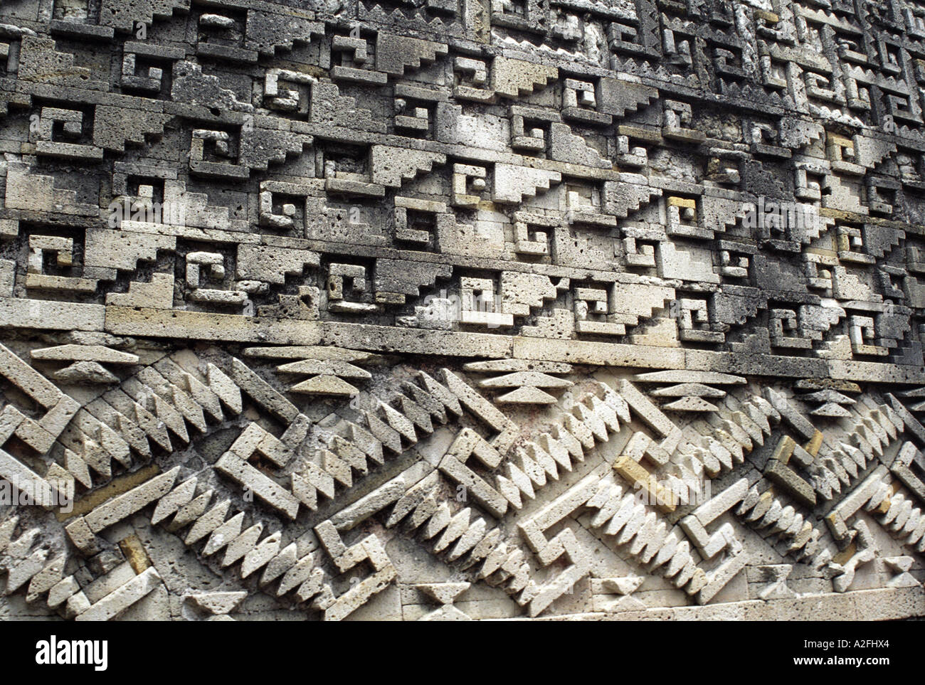 Dettagli architettonici, Mitla, Oaxaca, Messico Foto Stock