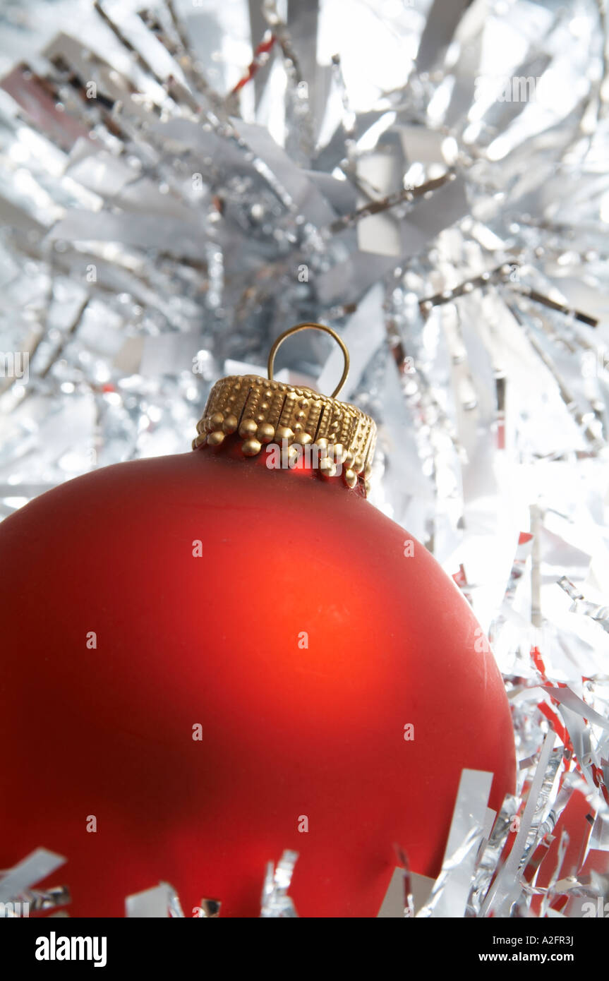 Natale, decorazioni, borball, bourbell, tinsel, xmas, albero, decorazioni, office, Natale, festa, festosa, sessione festivit Foto Stock