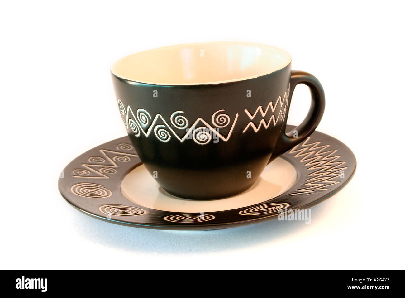 Tazza da tè con design africani Foto Stock
