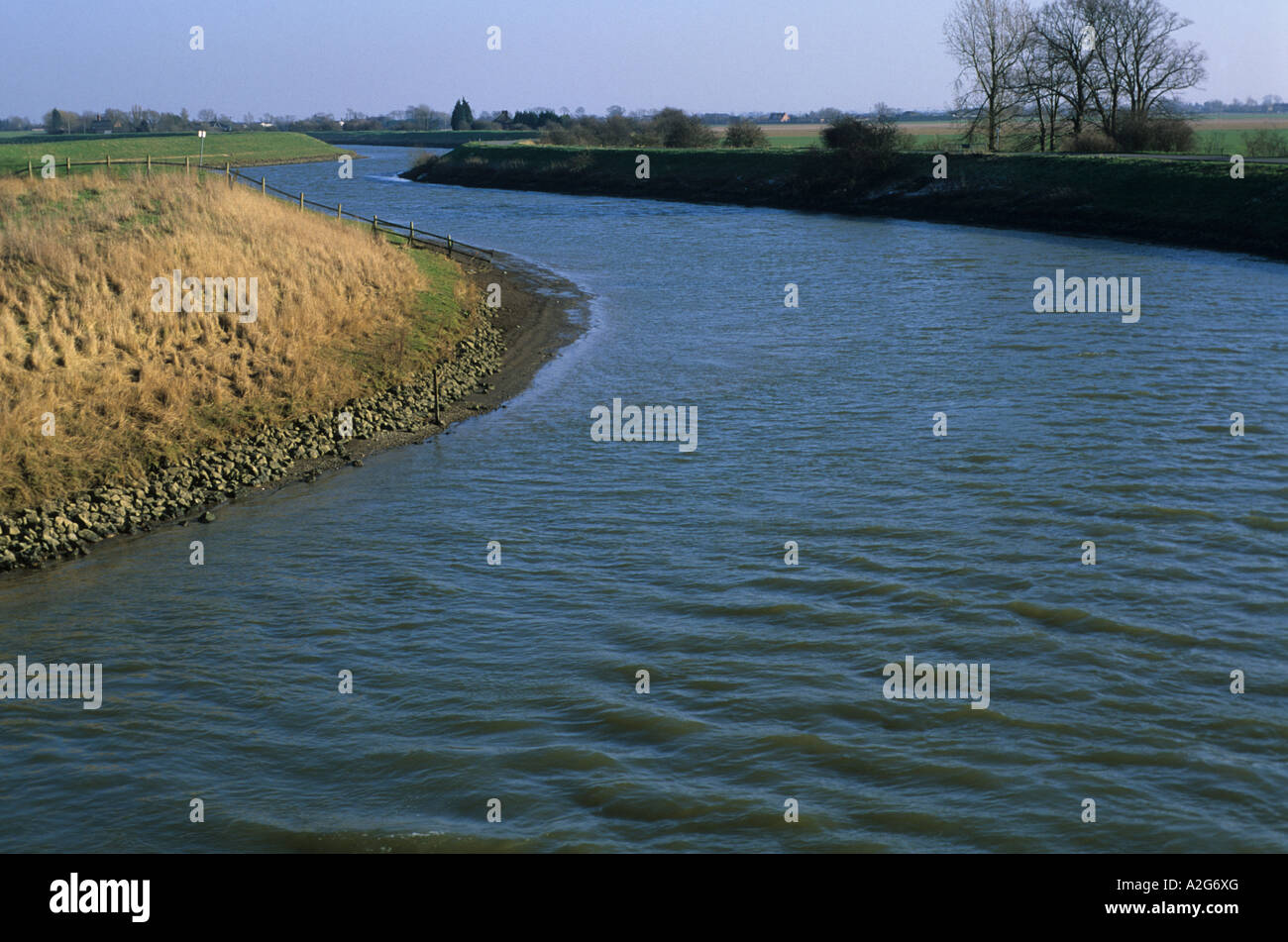 Fiume Witham, Tattershall, Lincolnshire, Regno Unito. Foto Stock