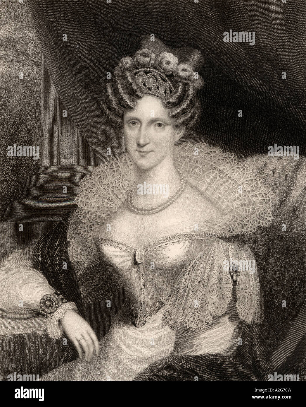 Amelia Adelaide Louise Therese Caroline Di Saxe Coburg Meiningen, 1792-1849. Foto Stock