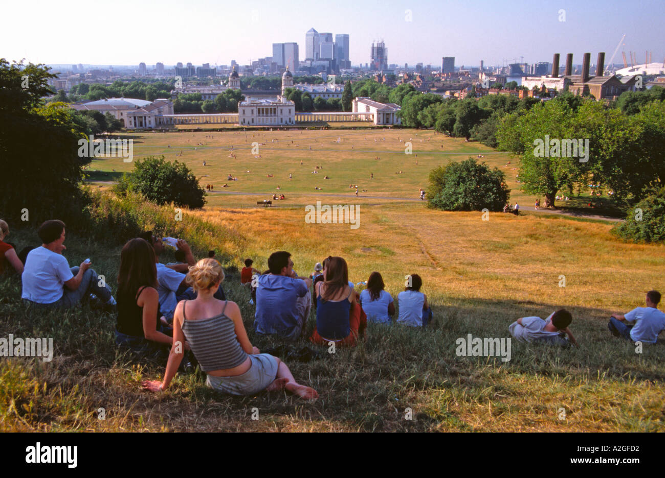 Il parco di Greenwich canicola 2003 - Londra Foto Stock