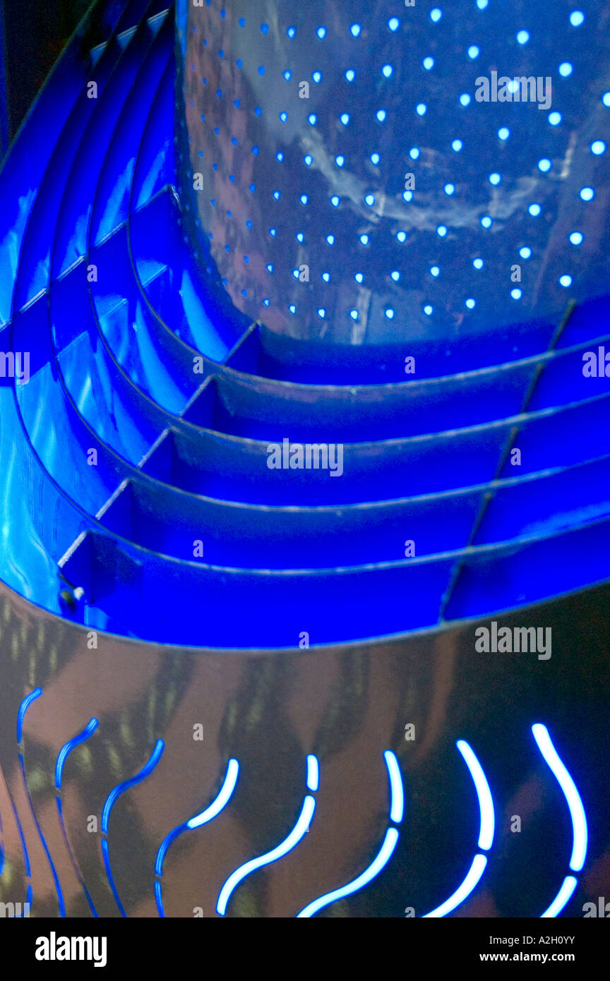 Pattern pattern astratti luci punti sfondo blu ondulate linee parallele Foto Stock