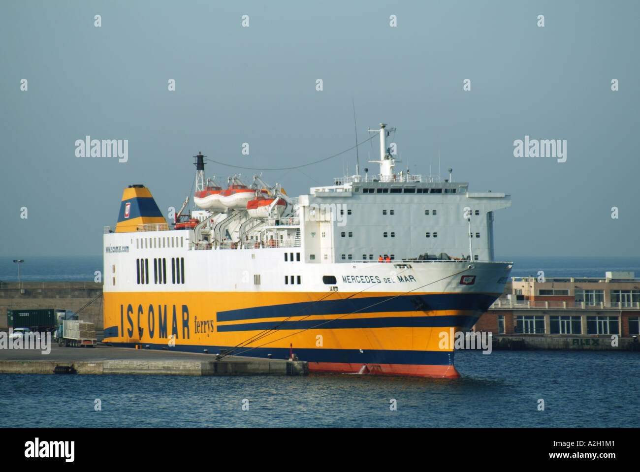 Porto di Palma con la Mercedes Del Mar caricamento di traghetto Foto Stock