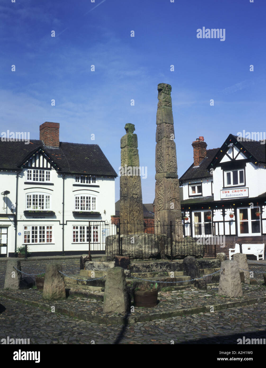 Croci sassone in Sandbach CHESHIRE REGNO UNITO Foto Stock