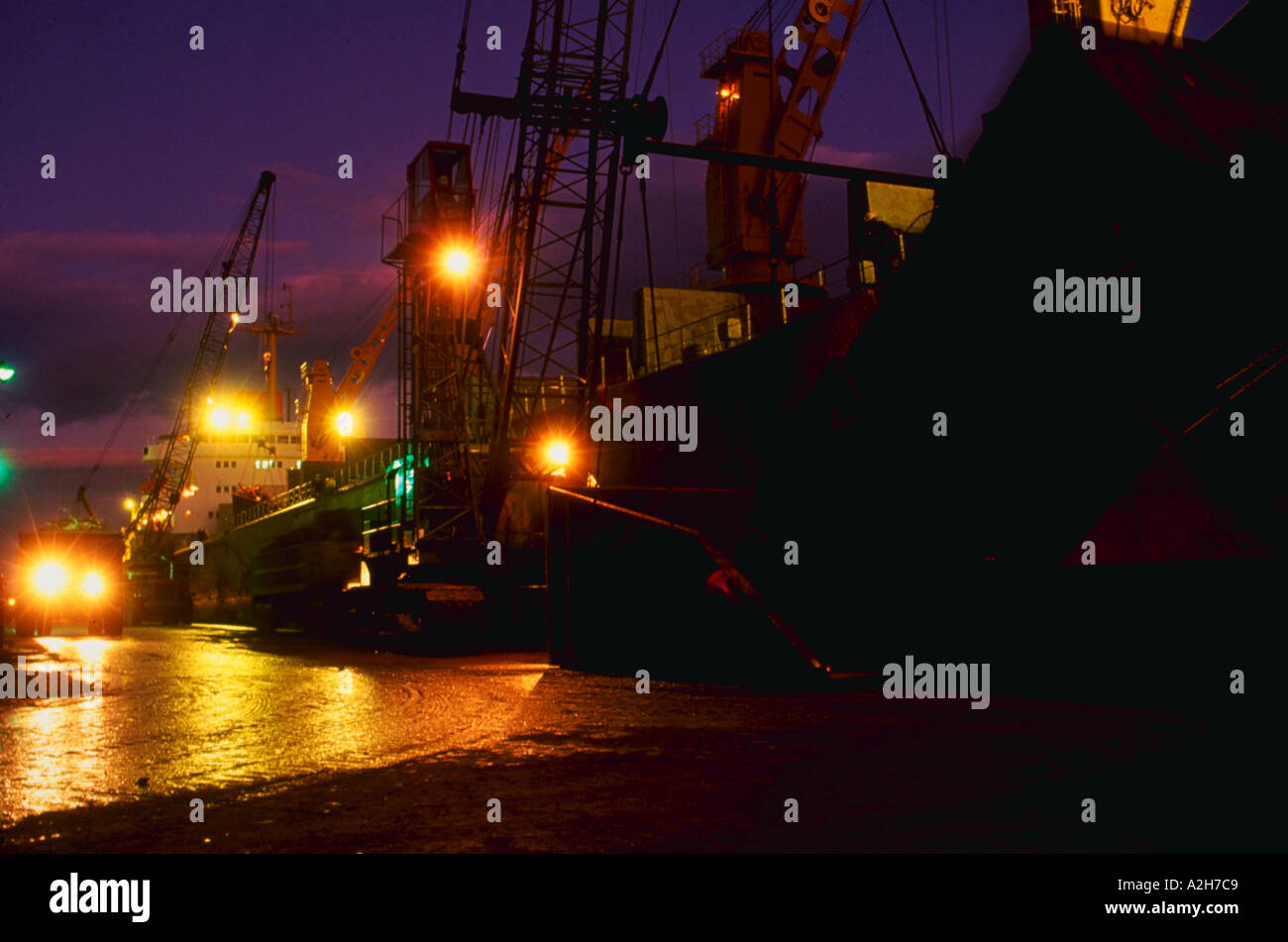 Le navi da carico Portland ME Foto Stock