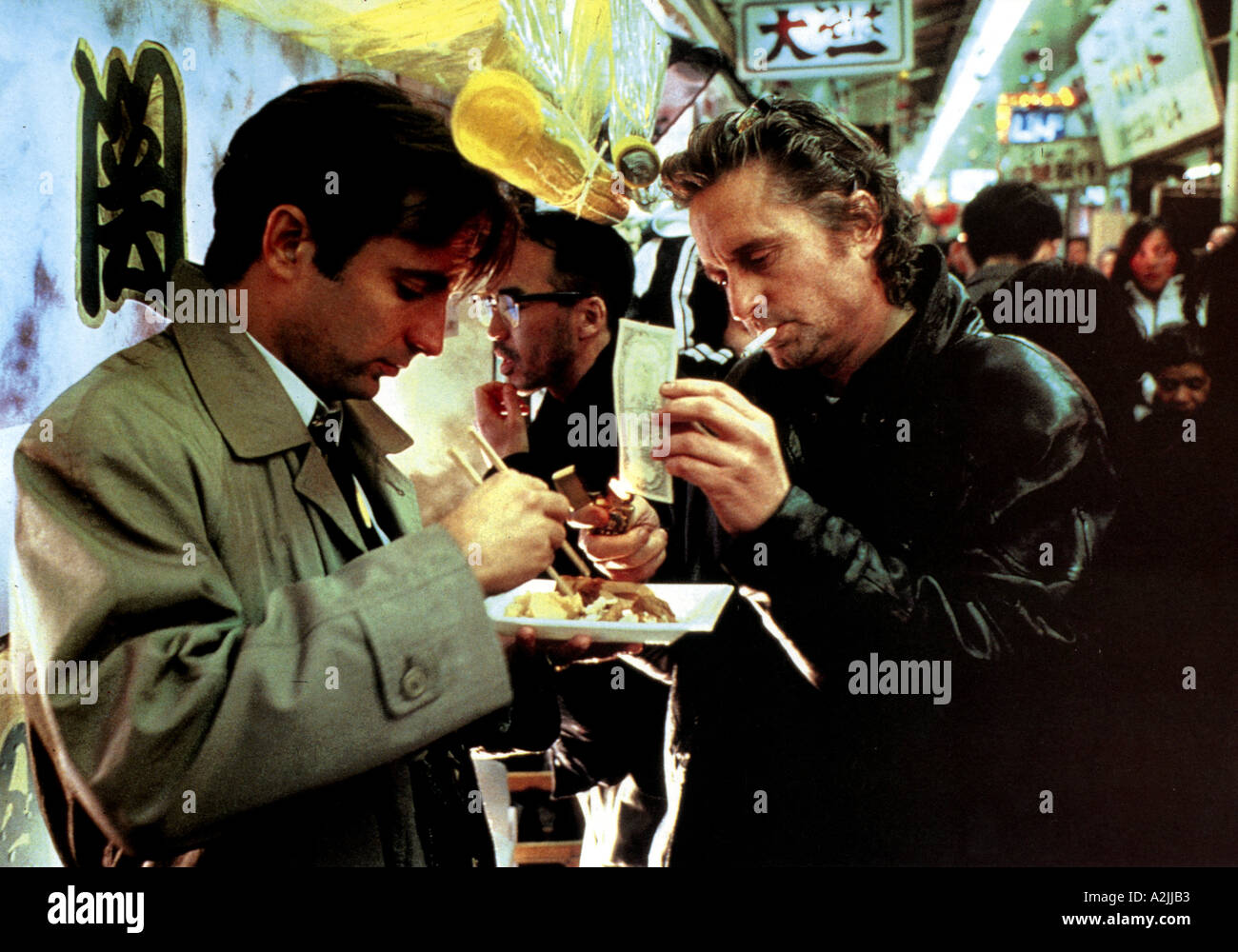 Pioggia nera 1989 film con Andy Garcia a sinistra e Michael Douglas Foto Stock